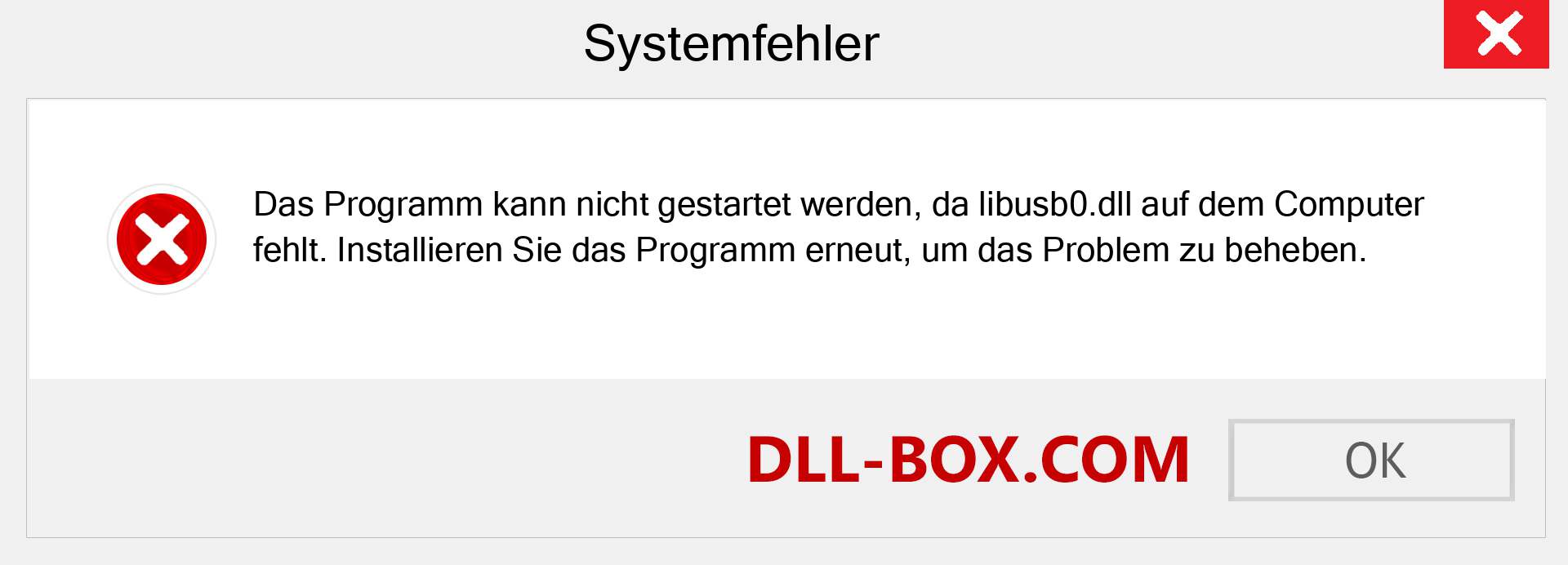 libusb0.dll-Datei fehlt?. Download für Windows 7, 8, 10 - Fix libusb0 dll Missing Error unter Windows, Fotos, Bildern